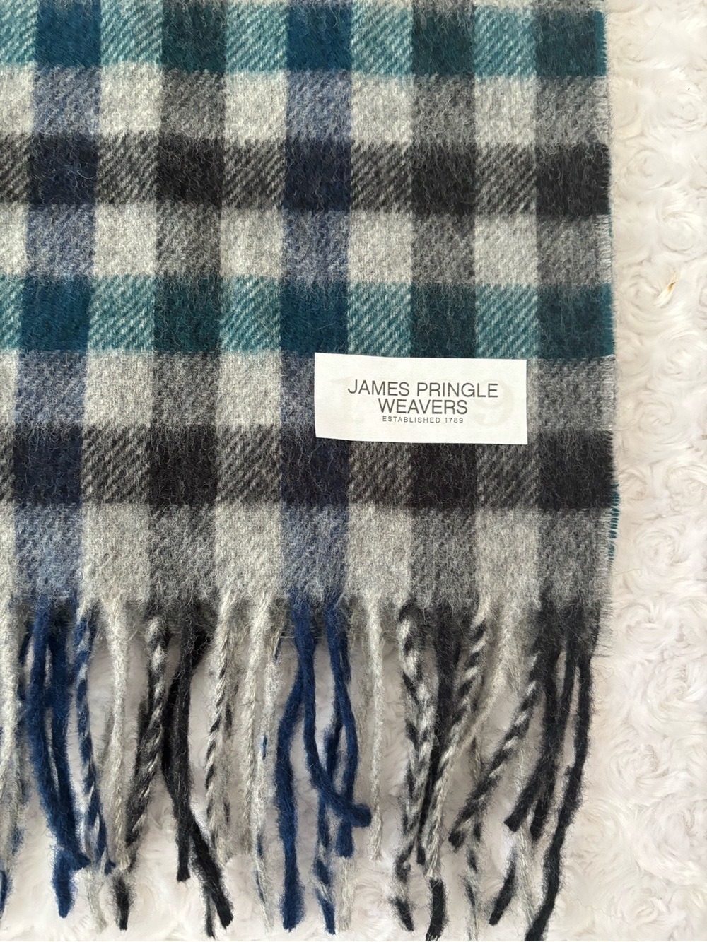 James Pringle Weavers Merino Wool Scarf Tartan Plaid - Picture 4 of 7